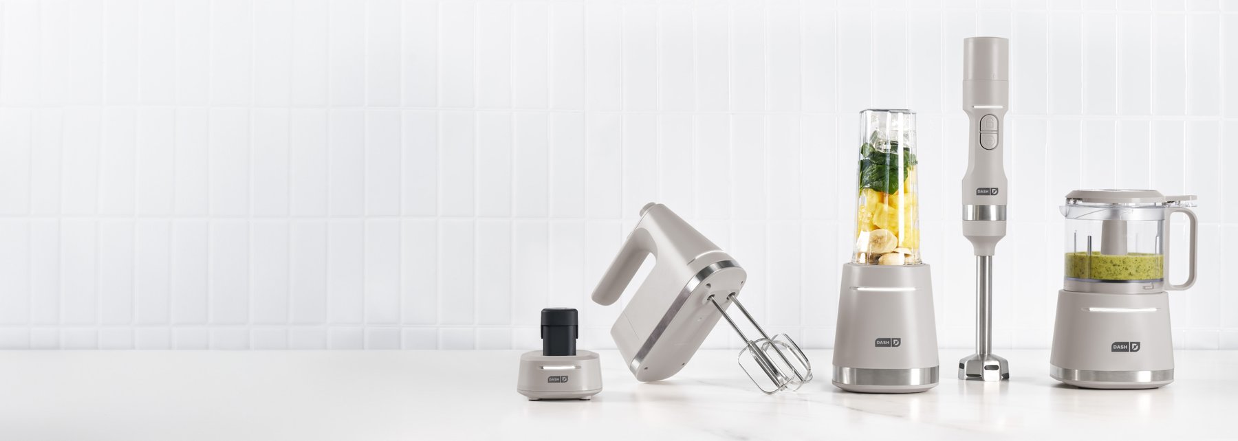 Kitchen appliances on a countertop