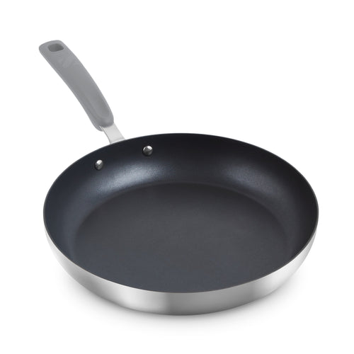 12" TruPro Stainless Steel Fry Pan - Cool Grey